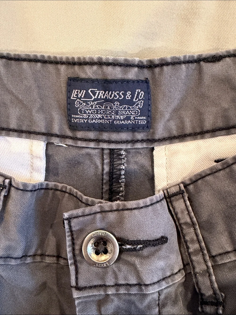 Levi's Gray Paint-Splatter Flat-Front Chino Shorts
